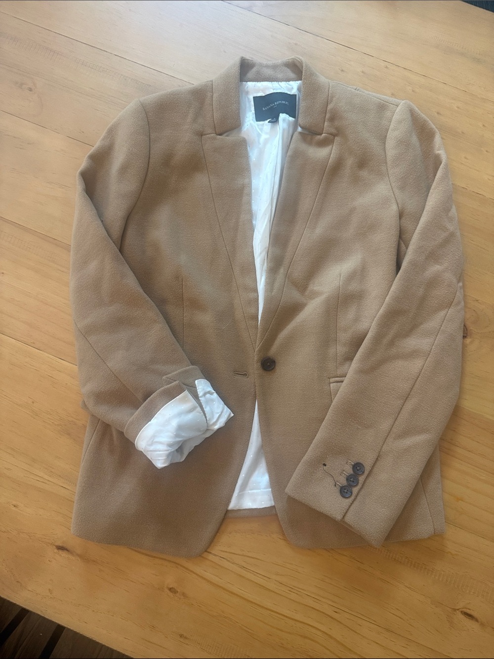 Banana Republic Tan Single-Button Blazer